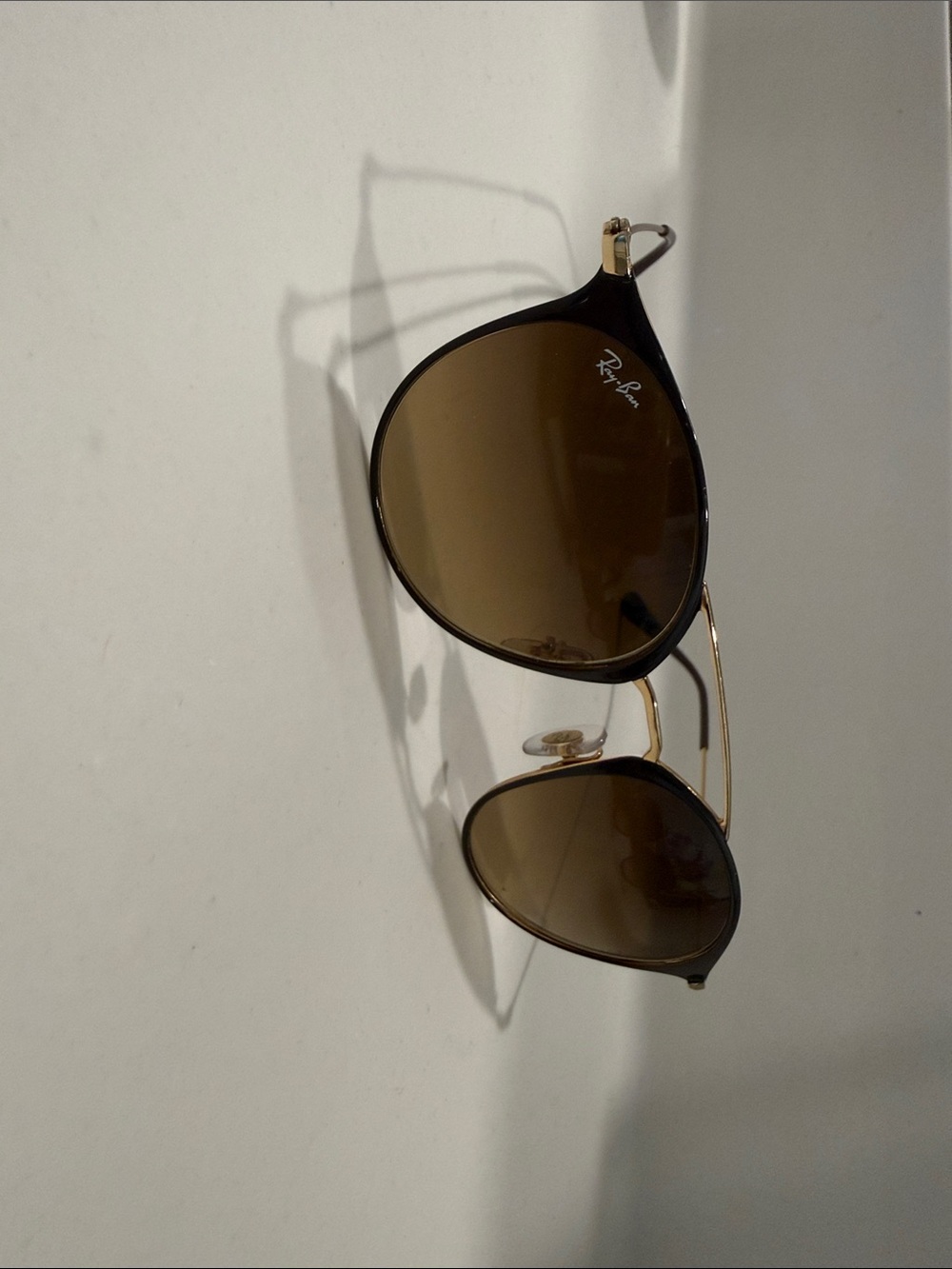 Ray-Ban Women's Black Frame Gold Double-Bridge Sunglasses with Brown Lenses - Picture 4 of 4